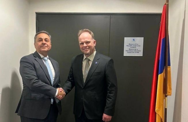 Ambassador Arman Israelian welcomed Ambassador Kevin Hamilton, NATO Deputy Assistant Secretary General for Partnerships and Special Representative for the Caucasus and Central Asia at the Mission of Armenia